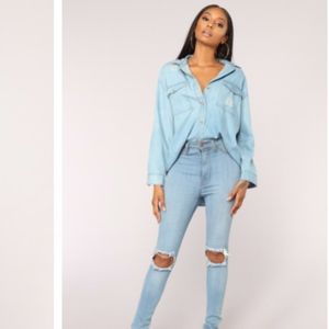 Distressed Long Sleeve Top